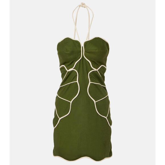 Farm Rio Dresses & Skirts - NEW, Farm Rio Asymmetric Neck Mini Dress in Green Sz L #MD1390